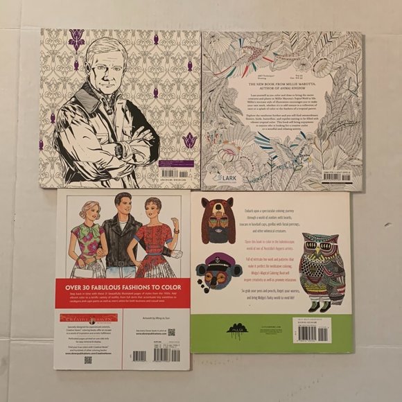 Coloring Books Adult Lot of 4 Fabulous Fashions Tropical World Sherlock Mulga's - Picture 2 of 16